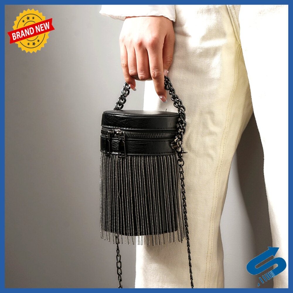 Y2K Punk Tassel Tote Vegan Leather Shoulder Bag Gothic Rock Fashion Crossbody - Picture 7 of 7